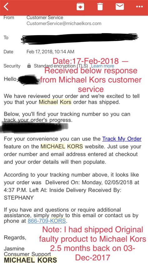 michael kors tracking number.